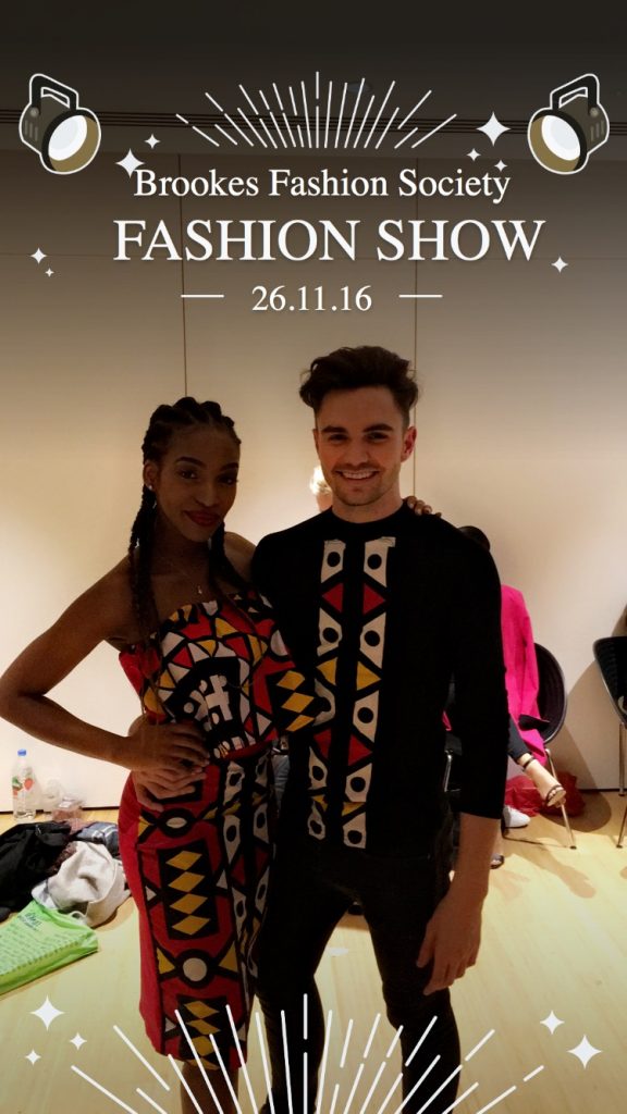 Fashion Society president, Julie Oti, third year architecture, with the events co-ordinator, Jason Woodley, third year Sociology with Communications, media and Culture.