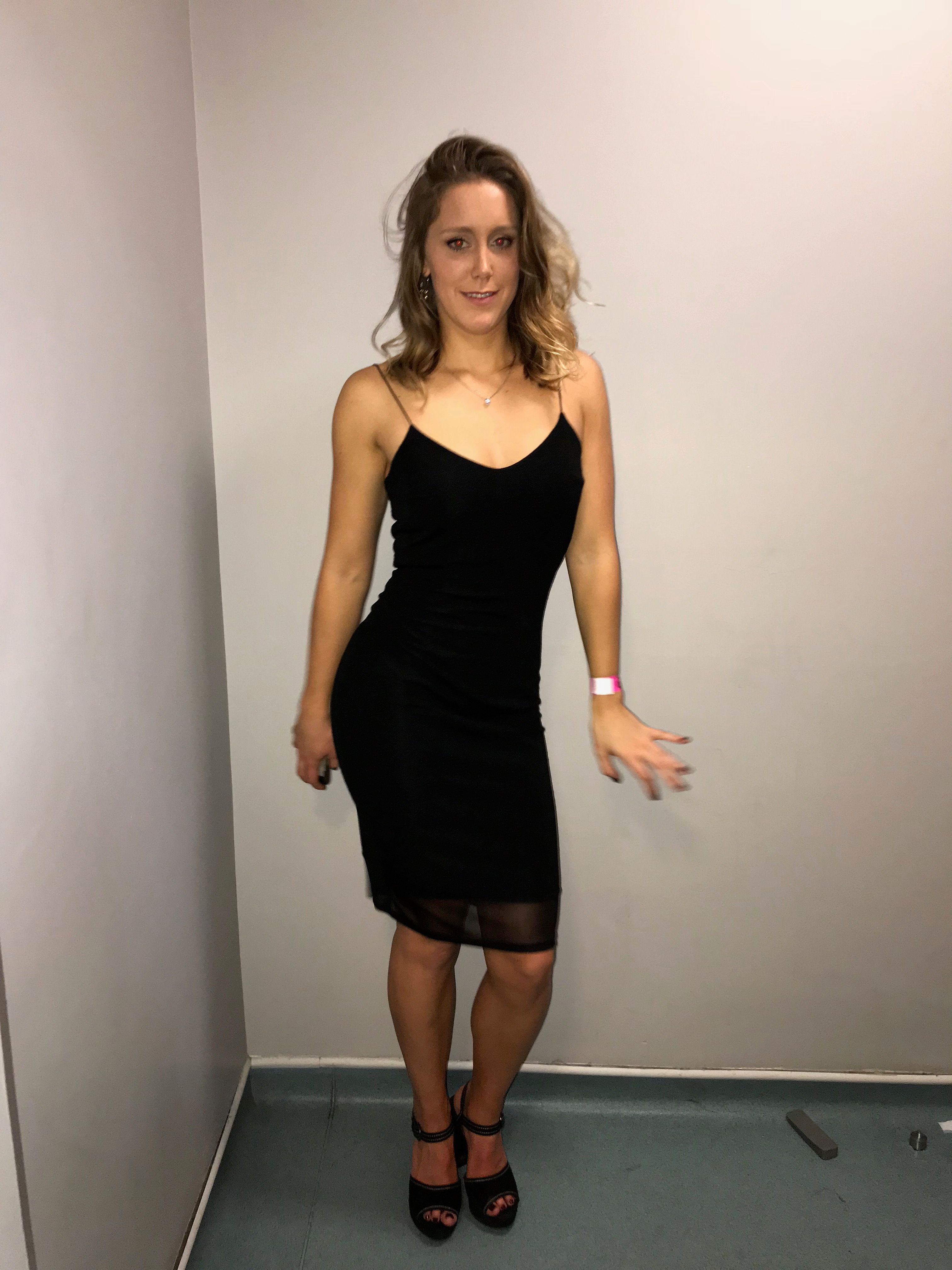 Image may contain: Heel, Dress, Clothing, Person, People, Human