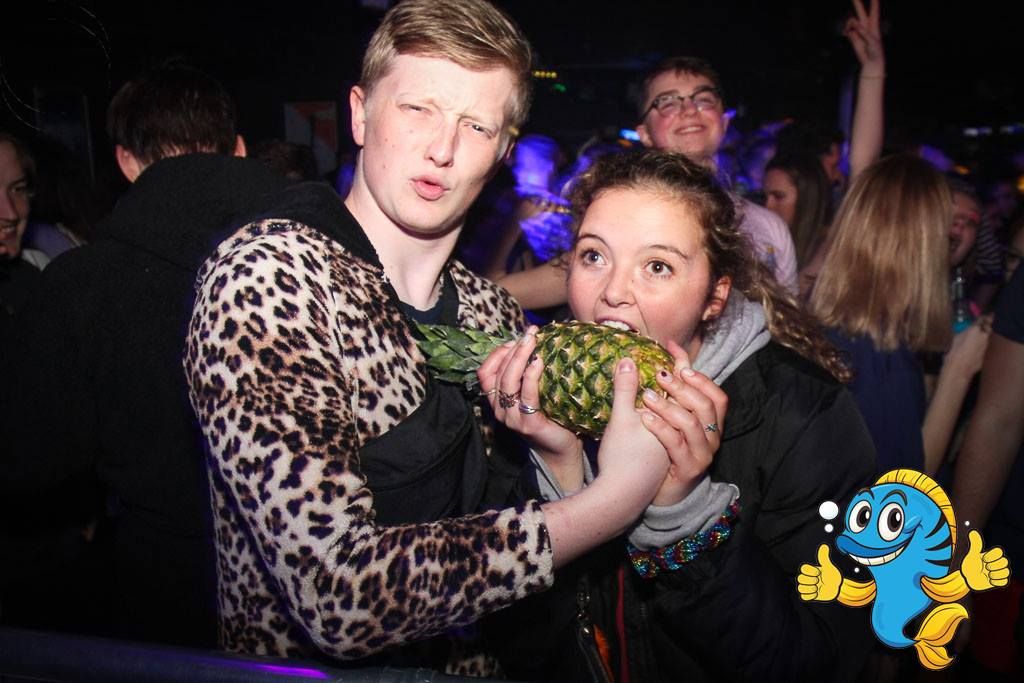 Image may contain: Food, Fruit, Night Club, Party, Club, Plant, Human, Person