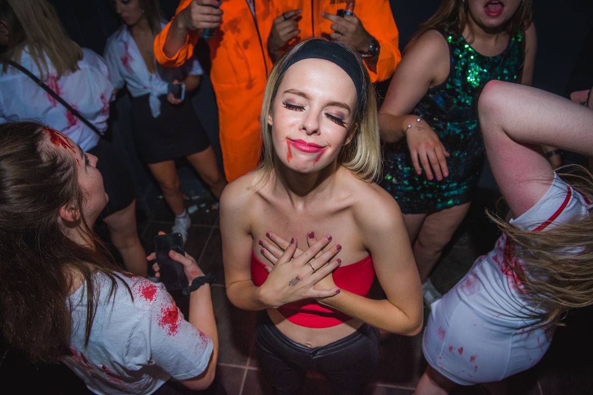 Image may contain: Skin, Night Life, Night Club, Club, Party, Human, Person