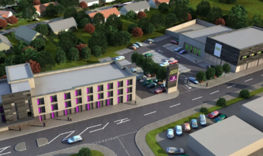 Rendering of the to-be-constructed M&S and Premier Inn