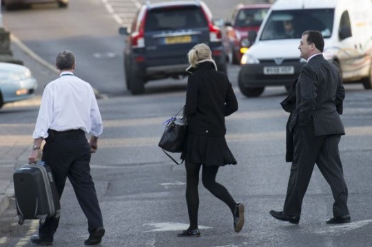 Princess Theadora Sayn-Wittgenstein (center) leaving Cupar Court on Monday princess