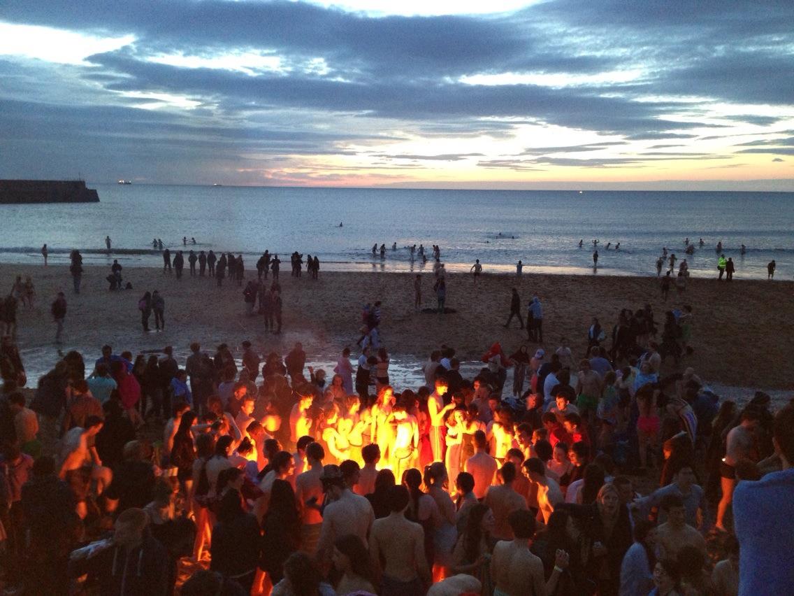 Beach bonfire on May Dip night
