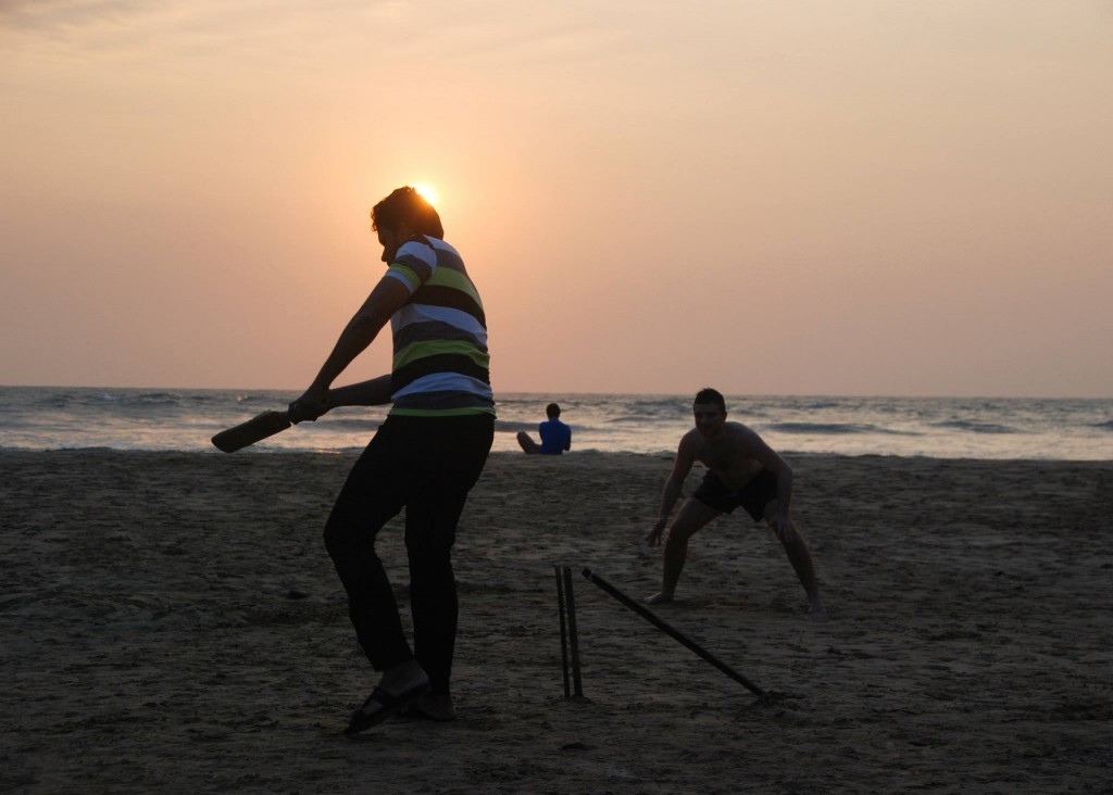 The 'Gulls still found plenty of time for beach cricket 
