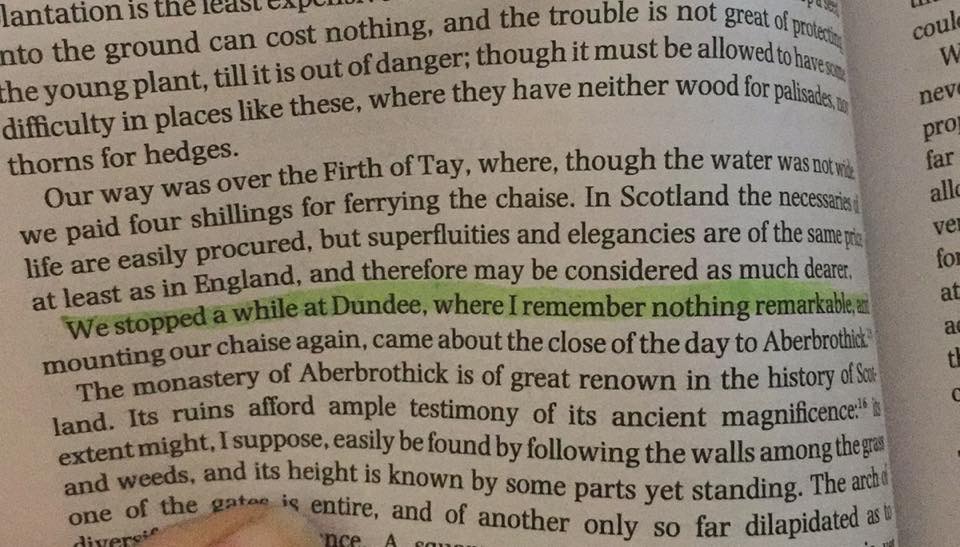 Even my required reading encourages Dundee banter