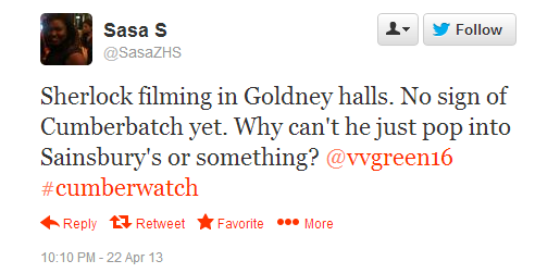 Yeah, as if a man named Benedict Cumberbatch would buy his food from Sainsburys!