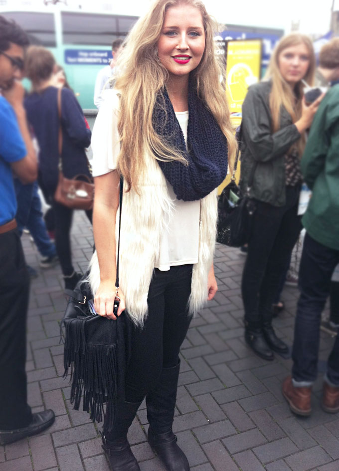 Name: Olivia Degree: 1st year History Gilet: Zara Bag: Forever 21
