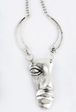 Silver mask hollow chain necklace, £4. 74