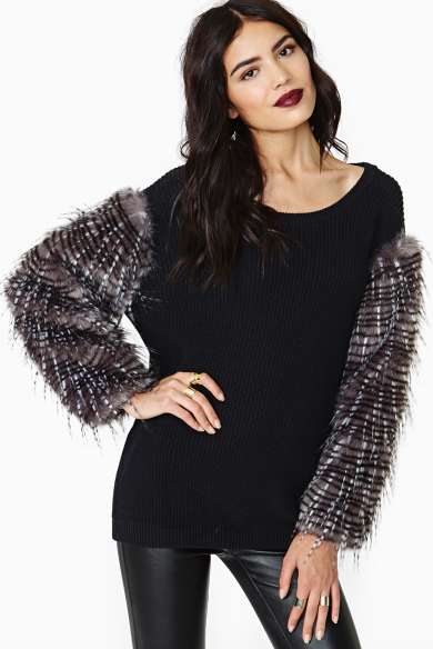 'Mesmerize' faux fur sweater, £42.43
