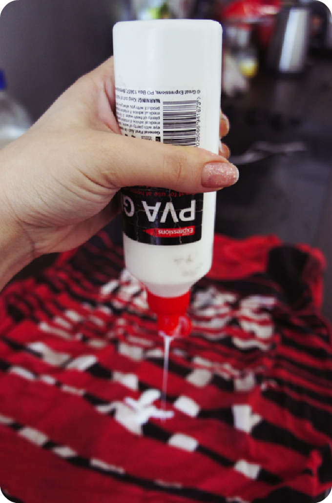 Test patch a little glue on a hidden piece of material before you go in for the plunge.