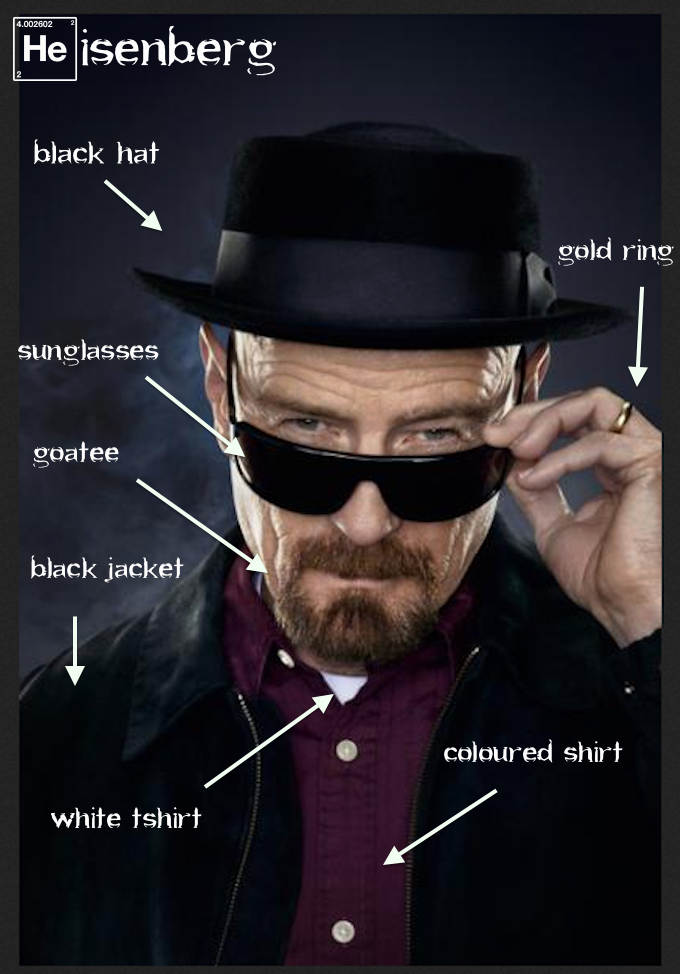 Cheapskate: Draw on glasses & goatee.  Better: Stick on fake hair for goatee Best: Grow your own goatee