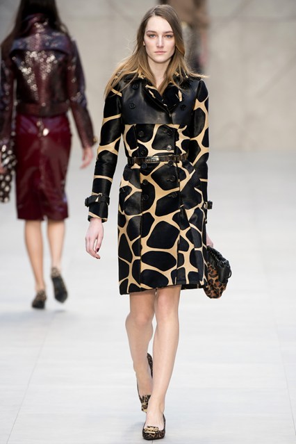 Giraffe-print trenchcoat at Burberry Prorsum. Photo: www.vogue.co.uk