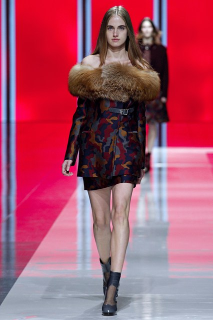 Fur gives camo-prints a luxe edge at Christopher Kane. Photo: www.vogue.co.uk
