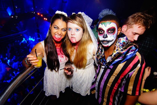 Mexican 'Day of the Dead' designs were a popular trend, as were creepy contacts. 