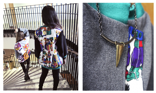 L: The view from the back R: Necklace by Flo Nightingale