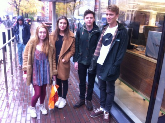 This group of colour-coordinated friends rock the trend outside the ASS. 