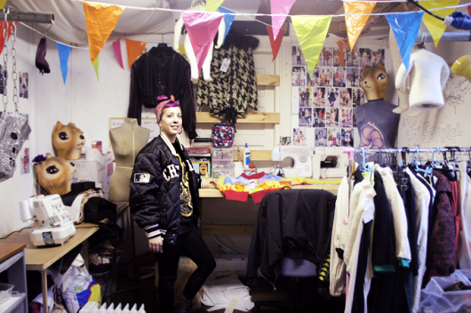Kimberley at her Filthy Squirrel studio at The Island.