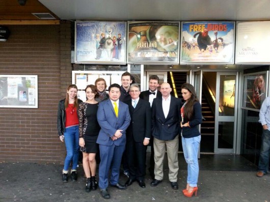 Tab journos with the cast of 'Landlord'
