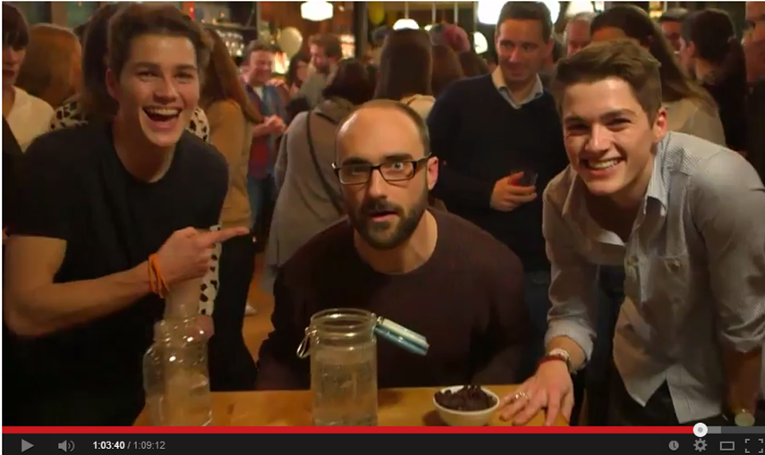 Raisin' The Roof: Jack Harries (Blue Shirt) Experiments With Dancing Raisins
