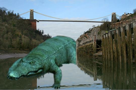 The Crocodile Lurking By The Clifton Suspension Bridge (artist's impression)