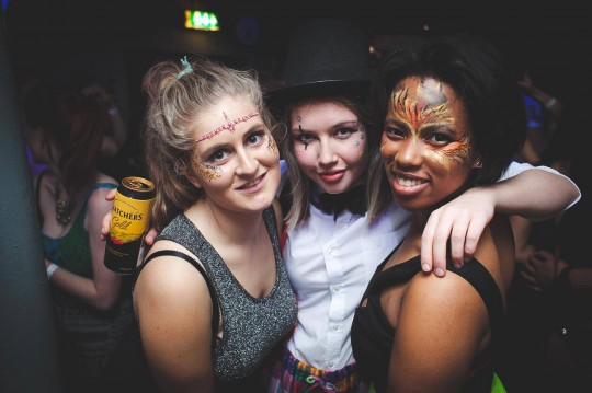 Face paints, glitter and gems provided an easy yet attention-grabbing solution to the fancy dress theme.