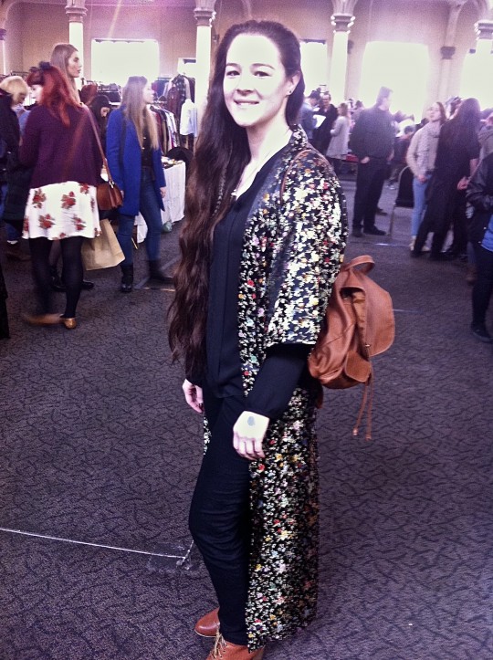 Tash, 21, picked up this opulent floorlength kimono at the fair last year
