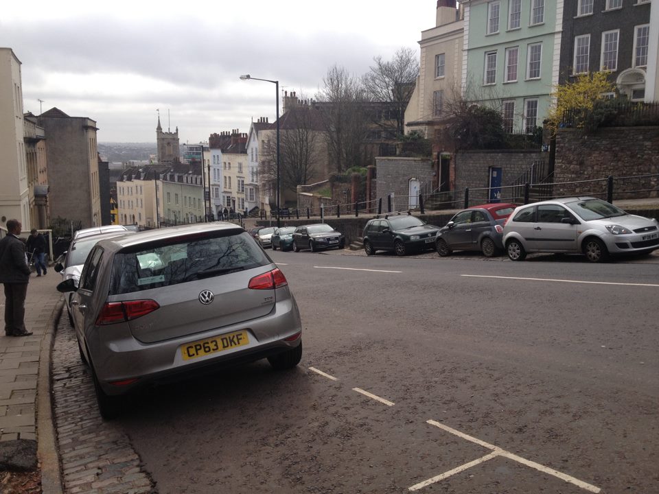A suspect has been using St Michael's Hill to target and harass women (not suggesting any pictured cars are the suspected car)