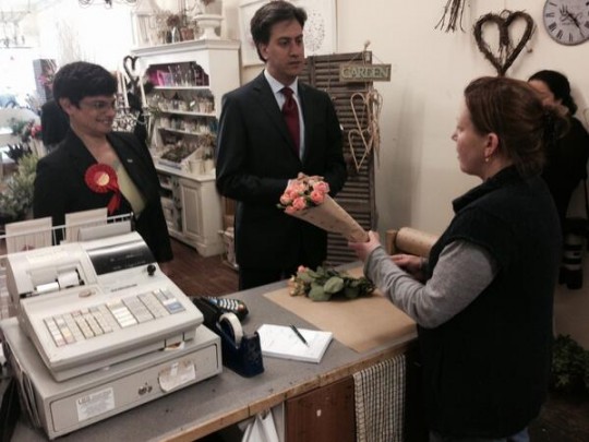 Ed was disappointed to find that the flowers were not as red as policies. Photo: @Ed_Miliband
