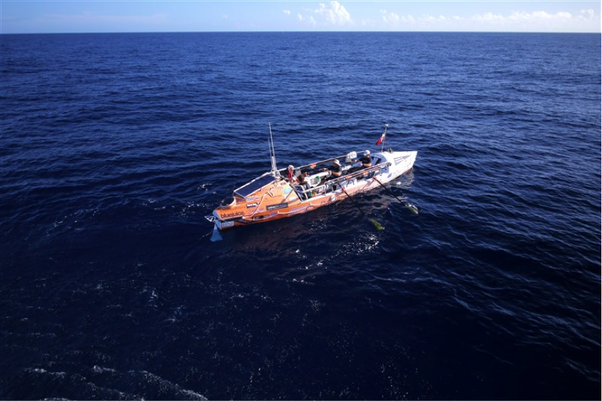 The pair will take to the seas alone in a boat like this, with a support team potentially hundreds of miles away