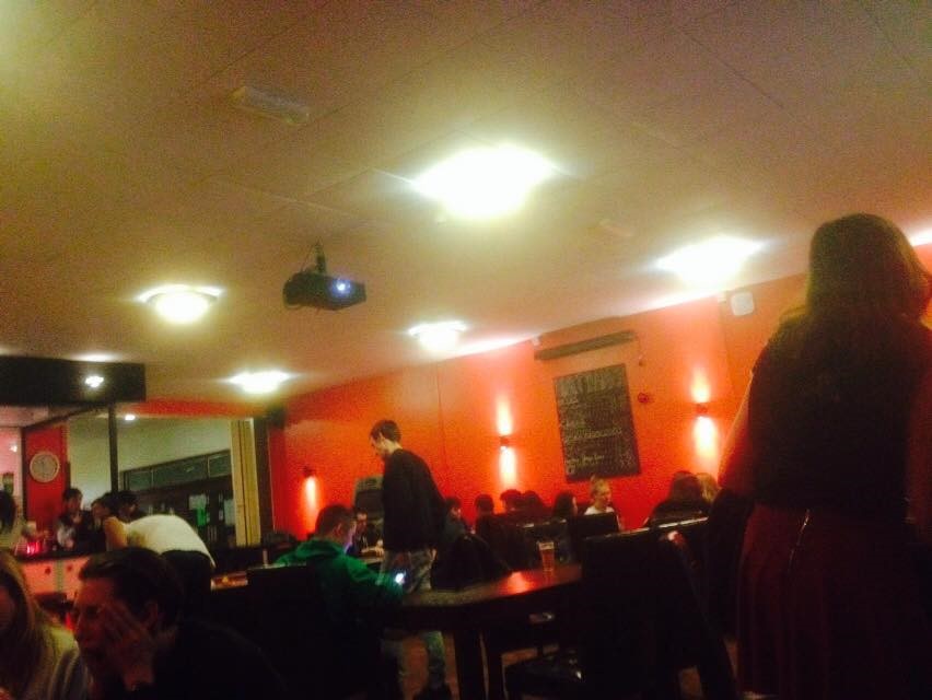 The walls are brighter than the lights