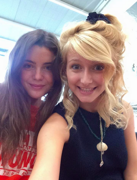 Issy and Alicia at the airport 