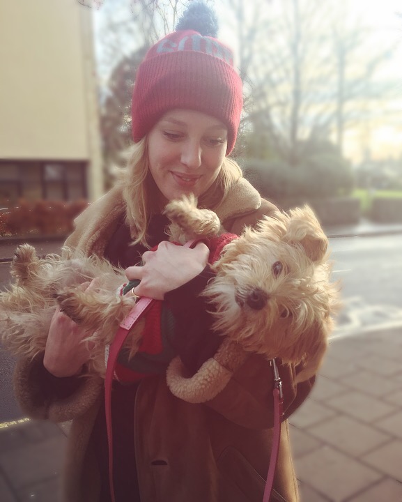 Puppy cuddles kindly provided by Elf at the BPP cake sale 