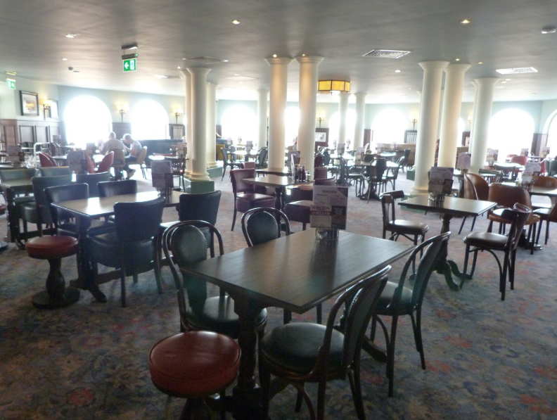 Some of the 551 tables at the pub