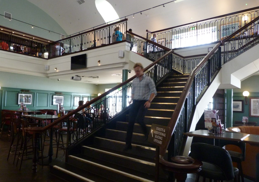 The grand staircase to the first floor