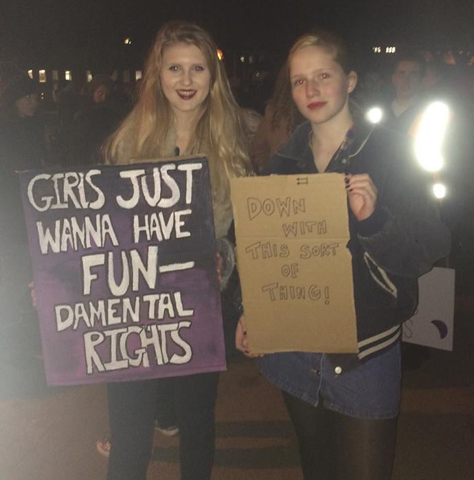An image from Bristol's 'Reclaim the night' protest 2016