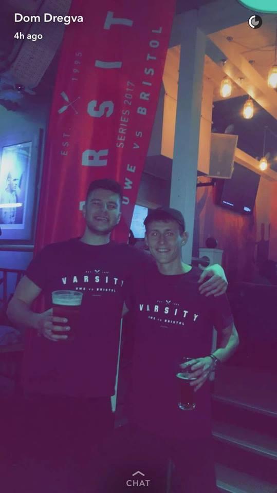 A Snapchat from last year's Varsity in which Bristol lost heavily