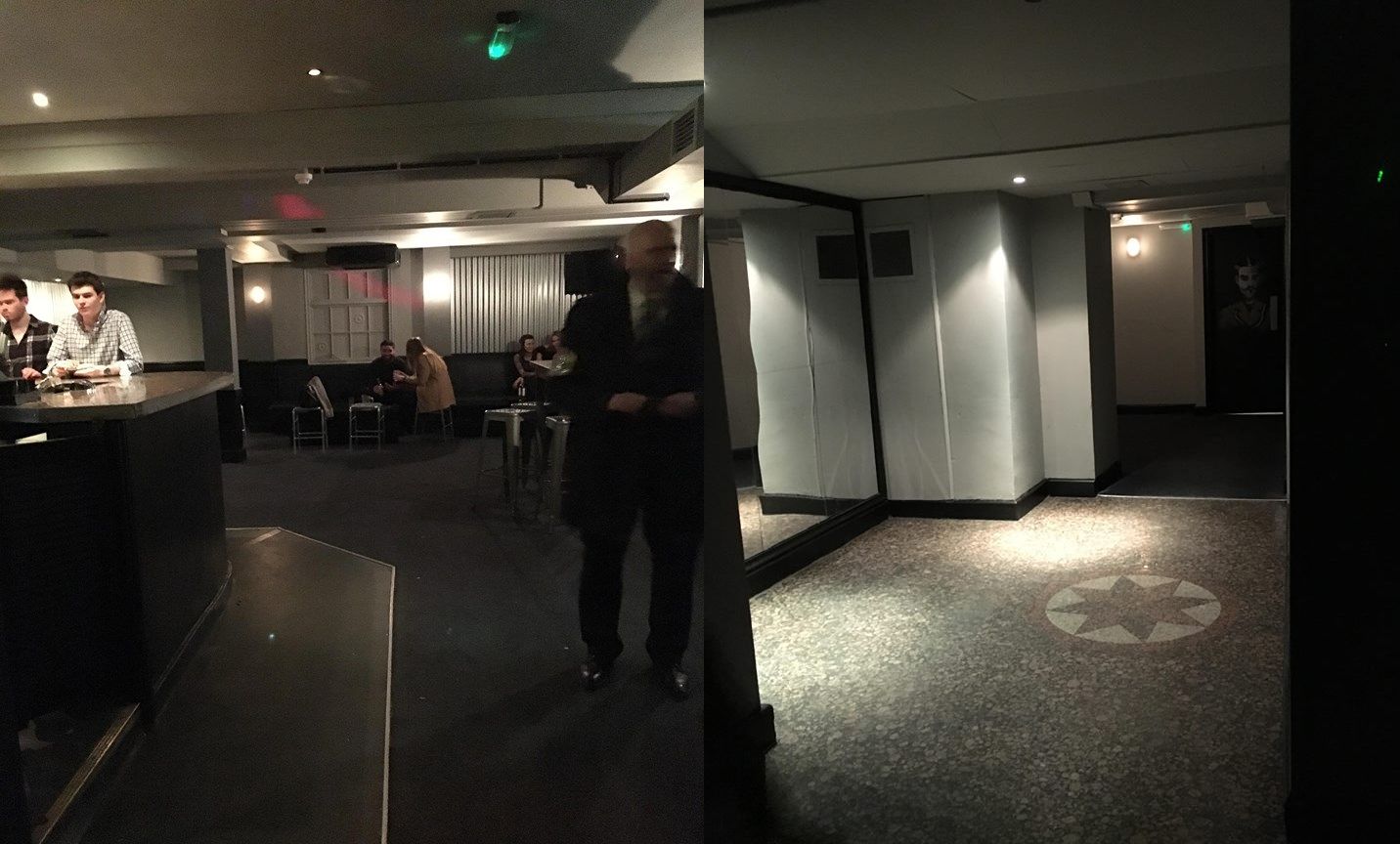 Image may contain: Corridor, Restaurant, Lighting, Person, People, Human