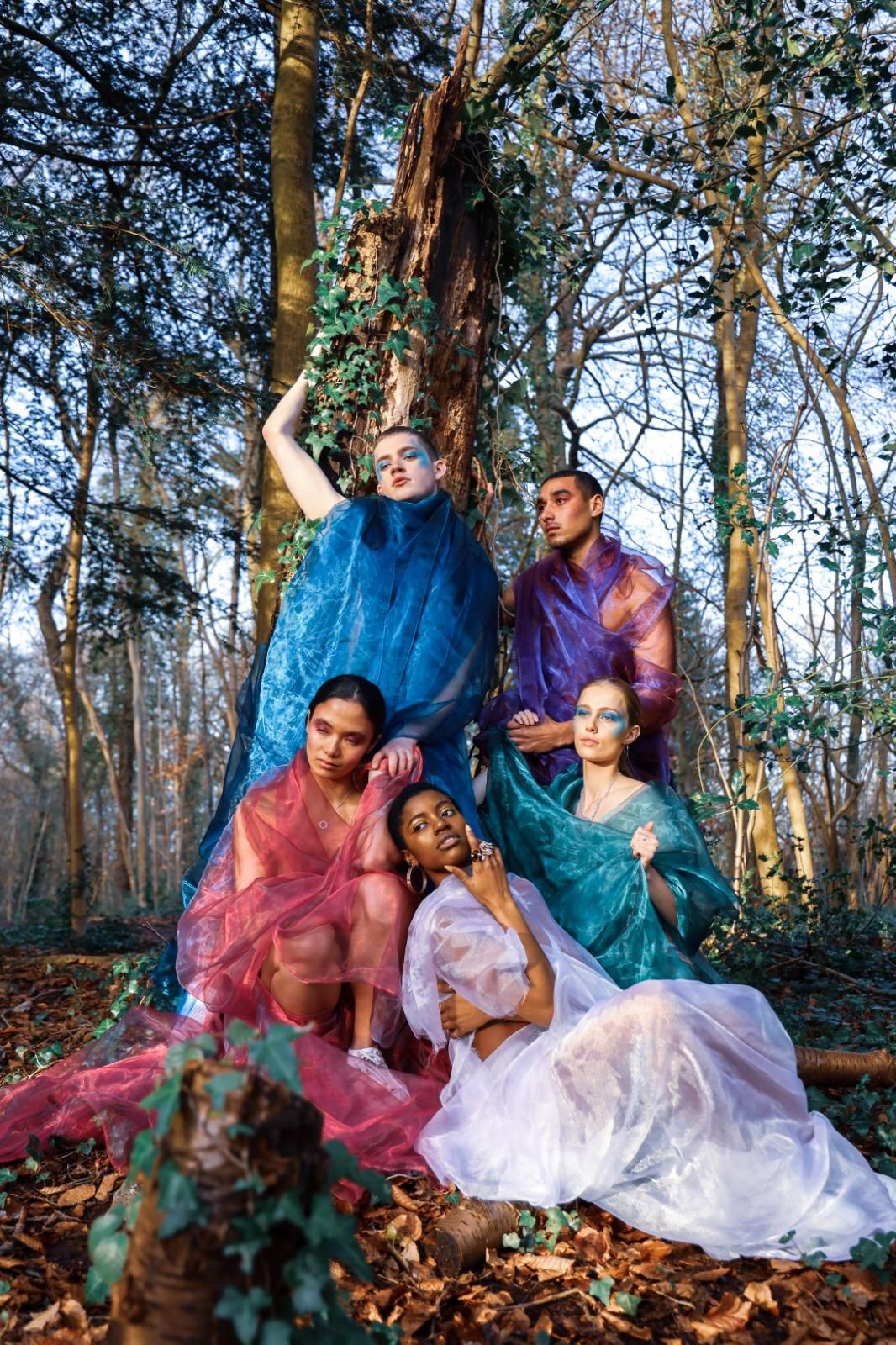 Image may contain: People, Female, Coat, Outdoors, Land, Woodland, Forest, Nature, Vegetation, Tree, Plant, Costume, Person, Human, Apparel, Clothing