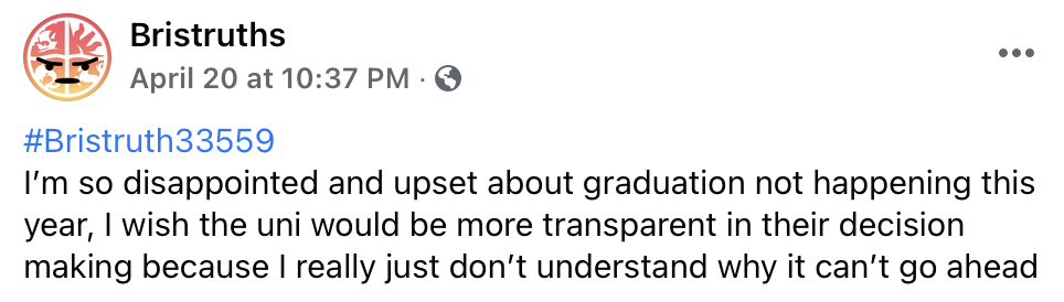 A final angry Bristruth about graduation postponement