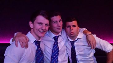 Dan (left), part of AUMFC's three stooges. The future's bright / the future's shite.