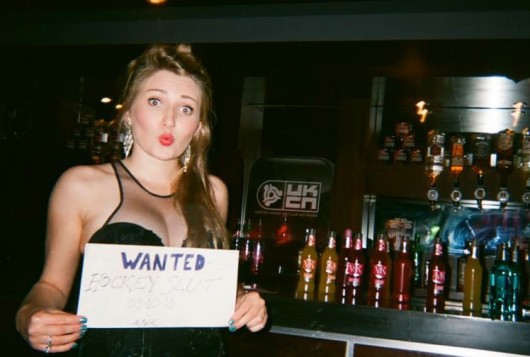 It says Slut Wanted.