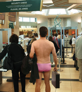 An over-zealous passenger gets a bit ahead of himself..