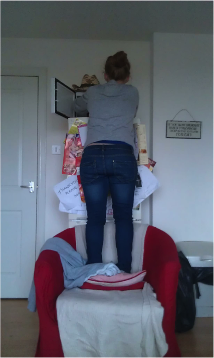 Who even puts a microwave up there?!