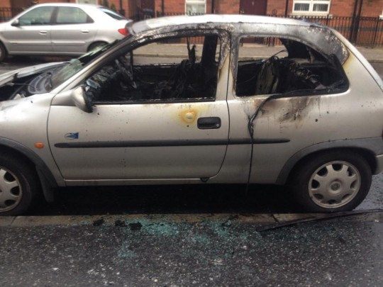 burnt car