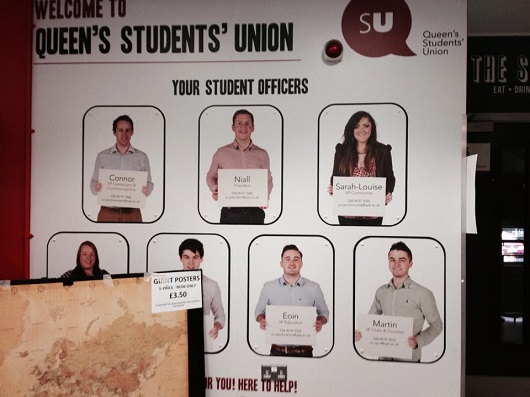 'Here to help' with all important student issues. Like discussing pop songs.
