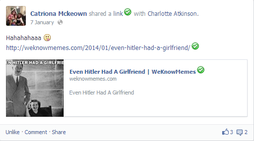 Yes, this was posted to my own Facebook!