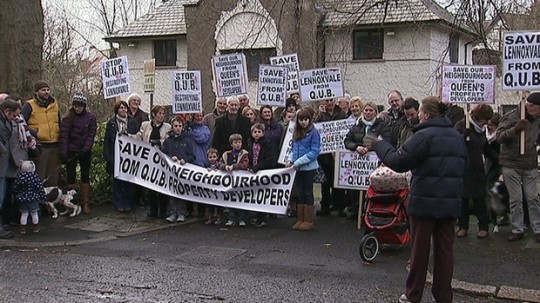 Sans Souci resident protesters outside proposed accommodation plot