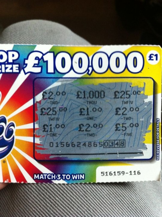 My scratchcarding career during happier times.