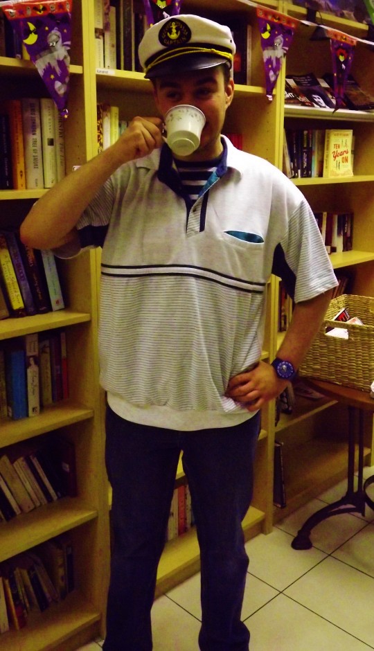 Cap £2.00, Jeans £5, Shirt £3.50, Tea was model's own