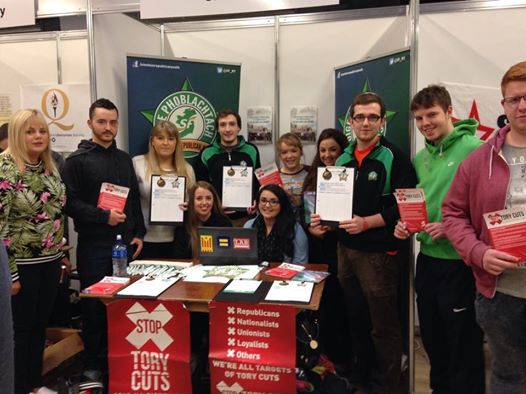 The Sinn Fein team at the Freshers Fair